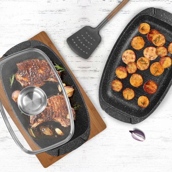 Brytfanna do piekarnika ORION GRANDE 127025 3w1 gęsiarka z pokrywką granit 5L 39x22cm