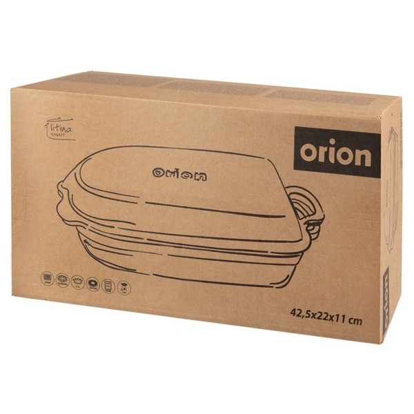 Brytfanna LITINA ORION 127038 — gęsiarka żeliwna emaliowana 2w1 do piekarnika 4/2L