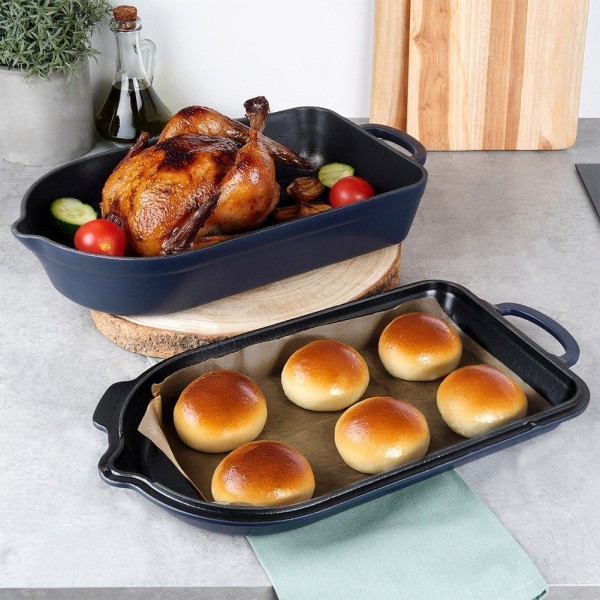 Brytfanna LITINA ORION 127038 — gęsiarka żeliwna emaliowana 2w1 do piekarnika 4/2L