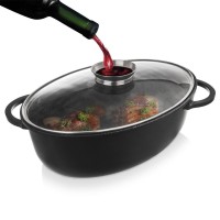 Овальна гранітна жаровня-гриль з кришкою для духовки GRANDE 8L 45x27.5cm ORION 127028