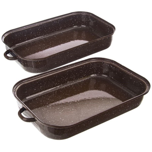 Brytfanna ORION 127022 gęsiarka emaliowana z pokrywką do piekarnika prostokątna 4L