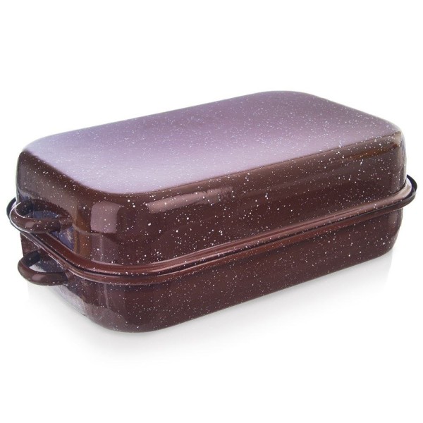 Brytfanna ORION 127022 gęsiarka emaliowana z pokrywką do piekarnika prostokątna 4L