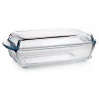 BRYTFANNA SZKLANA ŻAROODPORNA 4,1L Z POKRYWĄ NACZYNIE ŻAROODPORNE