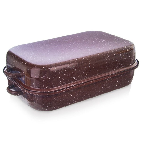 Brytfanna ORION 127021 gęsiarka emaliowana prostokątna 2,9 L z pokrywką do piekarnika