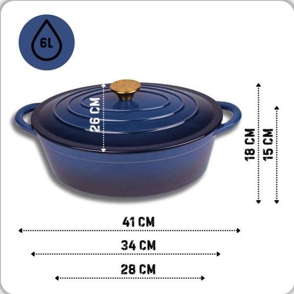 Бісквітниця емальована чавунна gęsiarka 6L HAGE (6 л)