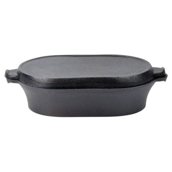 Brytfanna żeliwna Cast Line 279053 2w1 z patelnią 28x16 cm do pieczenia i smażenia