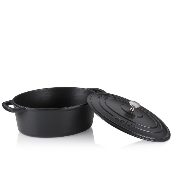 Листовка, KELA, Calido owalna 4 л з кришкою, для запікання та сервірування (чорна)