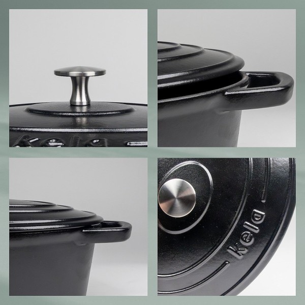 Листовка, KELA, Calido owalna 4 л з кришкою, для запікання та сервірування (чорна)