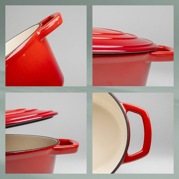 Форма для випікання, KELA Calido, овальна з кришкою 4 л, червона — для запікання та сервірування