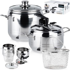 Szybkowar, ORION 113044 PROFI – zestaw garnków ciśnieniowych 3,5L + 5L na gaz
