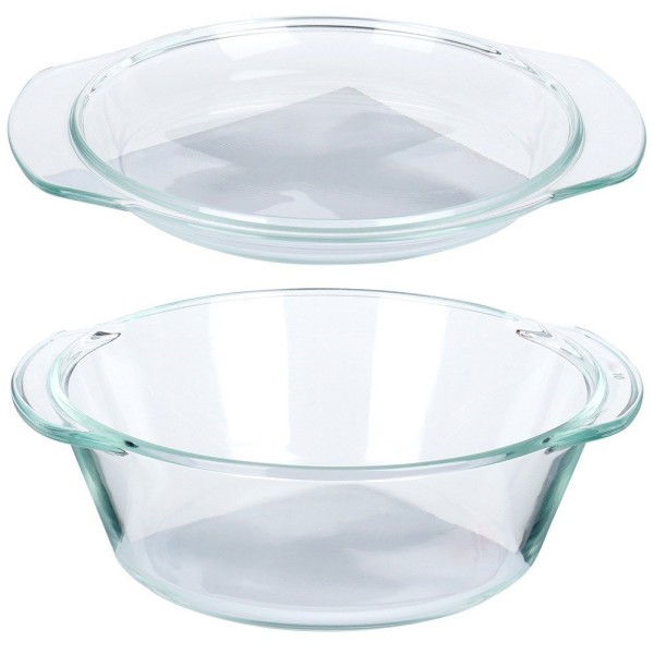 Скляне жаростійке посуд VILDE 259600, для запікання, комплект 1 л + 270 мл з кришкою