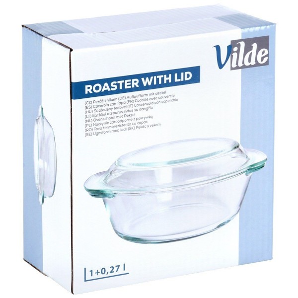 Скляне жаростійке посуд VILDE 259600, для запікання, комплект 1 л + 270 мл з кришкою