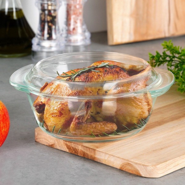 Скляне жаростійке посуд VILDE 259600, для запікання, комплект 1 л + 270 мл з кришкою