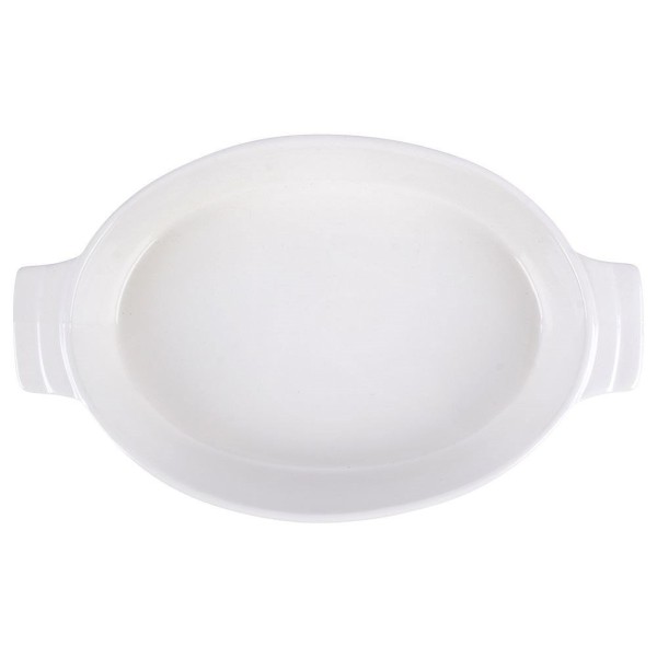 Жаростійке посудина, Alpina, Owalne 31.5×19.5×6 см — керамічна для випікання, біла