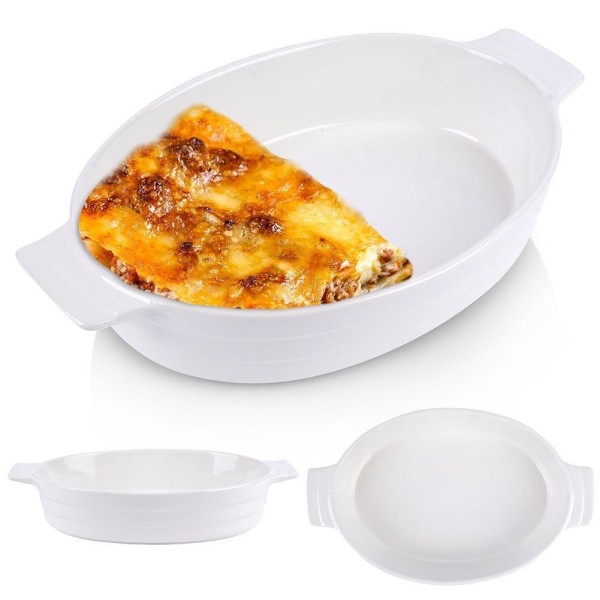 Жаростійке посудина, Alpina, Owalne 31.5×19.5×6 см — керамічна для випікання, біла