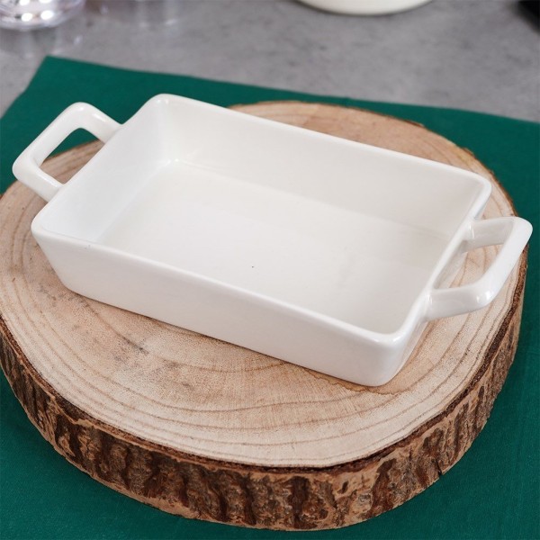 Жаростійкий посуд, HIT, 259200 — порцелянове прямокутне біле 20×10×4 см, 300 мл для запікання та сервірування