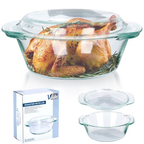 Набір жаростійких форм VILDE 259601, зі скляною кришкою, 1.4 л + 430 мл — для запікання на кухні