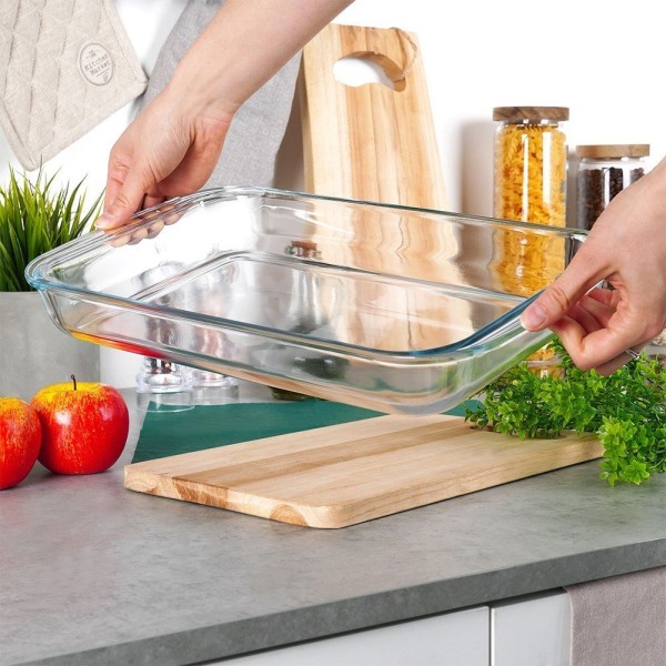 Нагрівальний посуд VILDE 259612, скляне жаростійке для запікання 39.5×24×5 см, 3 л (піч/духовка)