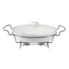 Naczynie żaroodporne Maestro MR-11260-74 1.6L z pokrywką i podgrzewaczem do podawania ciepłych potraw