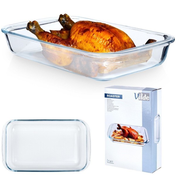 Жаростійке скляне Naczynie VILDE 259610, для запікання в духовці 29.5×17.5×5 см, 1.6 л