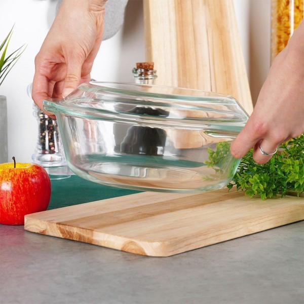 Жаростійке скляне посуд VILDE 259602, для запікання, комплект 2 л + 0.75 л з кришкою