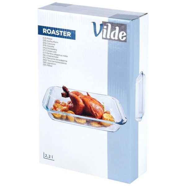 Жароміцне скляне Naczynie VILDE 259611 для запікання 34.5×20.5×5 см, 2.2 л (в духовці)