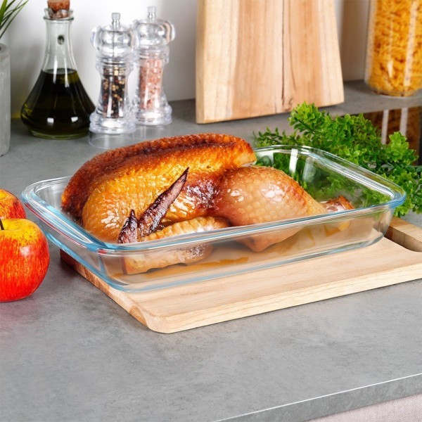 Жароміцне скляне Naczynie VILDE 259611 для запікання 34.5×20.5×5 см, 2.2 л (в духовці)