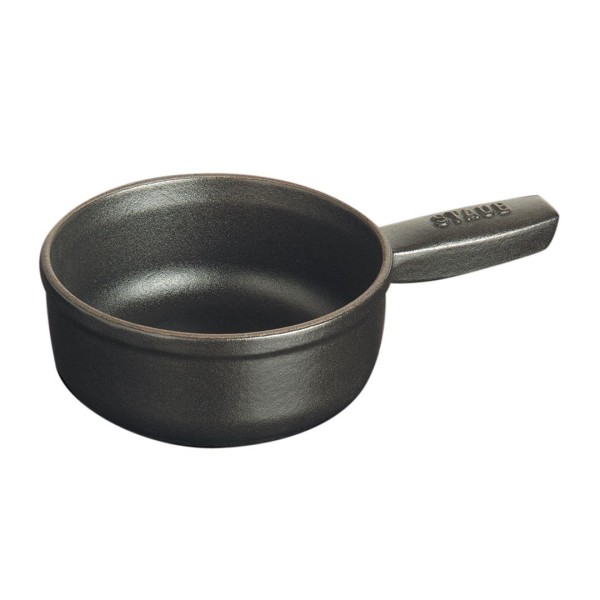 Mini rondel Staub do fondue 350 ml czarny - garniec do podgrzewania sosów i przekąsek