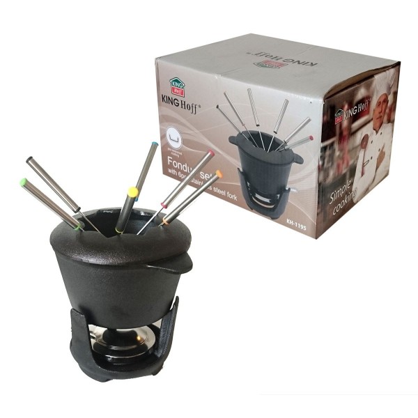 Zestaw do fondue KiNGHOFF KH-1195 żeliwny dla 6 osób do domowego użytku