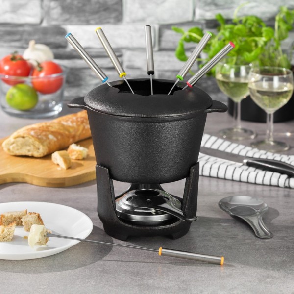 Zestaw do fondue KiNGHOFF KH-1195 żeliwny dla 6 osób do domowego użytku