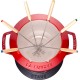 Zestaw do fondue Staub 20 cm czerwony do stołu