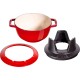 Zestaw do fondue Staub 20 cm czerwony do stołu
