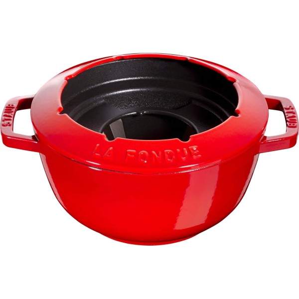 Zestaw do fondue Staub 20 cm czerwony do stołu