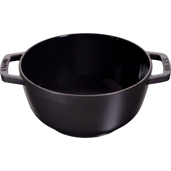 Zestaw do fondue Staub 16 cm czarny – naczynie do serów, czekolady i mięs