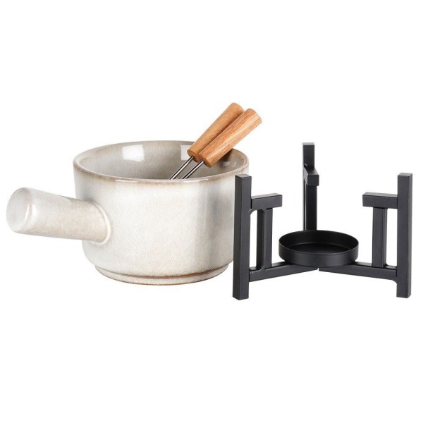 Zestaw do fondue Excellent Houseware 259693 porcelanowy kubek 450 ml 4 elementy