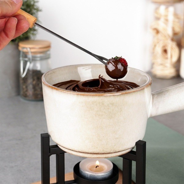 Zestaw do fondue Excellent Houseware 259693 porcelanowy kubek 450 ml 4 elementy