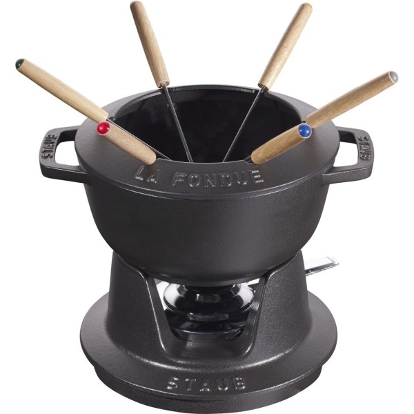 Zestaw do fondue Staub 18 cm Czarny – idealny do serowego i czekoladowego fondue