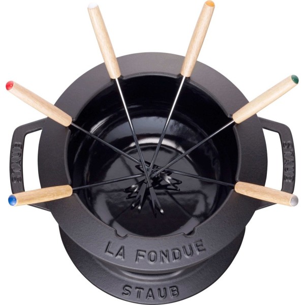 Zestaw do fondue Staub 20 cm czarny – idealny do romantycznych wieczorów i spotkań z przyjaciółmi