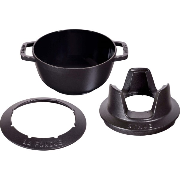 Zestaw do fondue Staub 20 cm czarny – idealny do romantycznych wieczorów i spotkań z przyjaciółmi