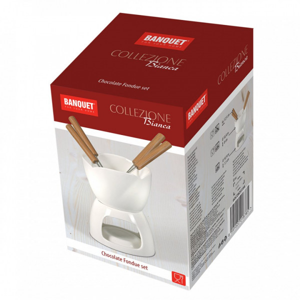 НАБІР ДЛЯ ШОКОЛАДНОГО ФОНДЮ + ВИДЕЛЬКИ BANQUET BIANCA