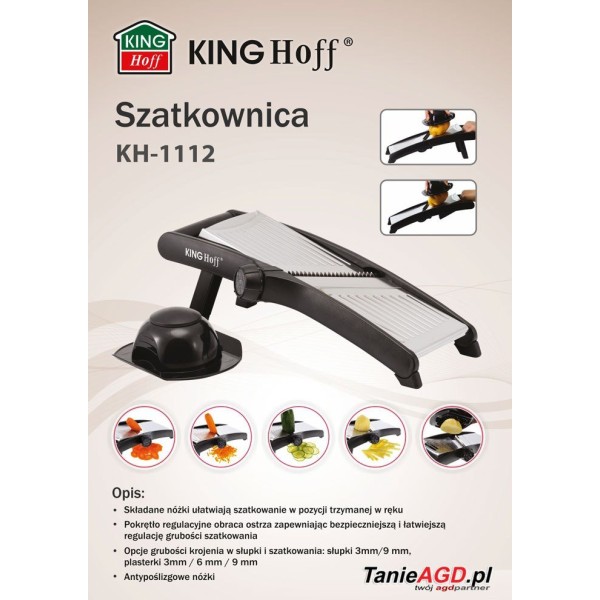 Mandolina do warzyw KiNGHOFF KH-1112 do szybkiego krojenia i szatkowania