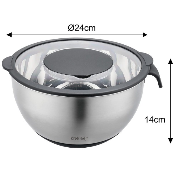 Miska kuchenna Kinghoff KH-1861 z tarką do warzyw 24cm 5L 5 el. do przygotowywania potraw
