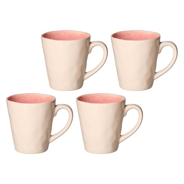 Zestaw 4 kubków Rose&Tulipani Concerto Fuse Rosa 360 ml do codziennego użytku