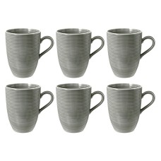 Набір кухонного посуду Seltmann Beat Color Glaze, 6 керамічних кухлів 350 мл з ручками для дому та офісу
