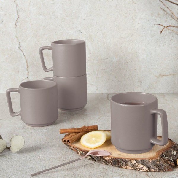 Набір чашок BerlingerHaus BH-10011 для сервірування, 4 шт, Taupe Collection