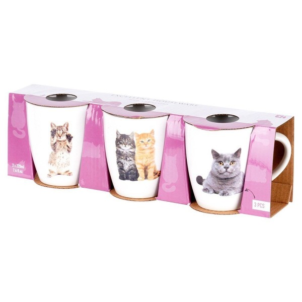 Набір керамічних кухлів для кави та чаю EH EXCELLENT HOUSEWARE 139701 (3 шт., 220 мл)