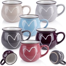 Керамічні кружки для кави та чаю, 320 мл, набір кружок, мікс кольорів, 6 штук, ORION 126993X6