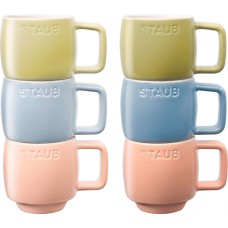 Набір керамічних кухлів Staub Serving, 6 шт, 100 мл, багатокольорові для сервірування