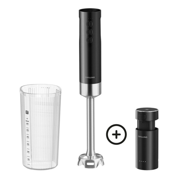 Bezprzewodowy blender ręczny Zwilling Xtend zestaw startowy z baterią czarny do kuchni