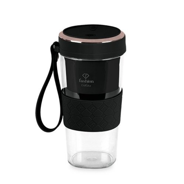 Блендер Mini FashionTv FTV-0176 USB для швидкого приготування смузі, матовий чорний-рожеве золото